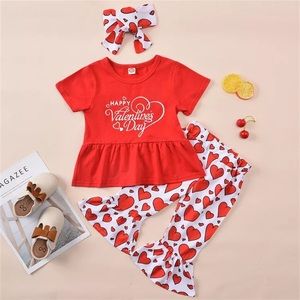 Newborn Happy Valentine’s Day Flare Pant Set